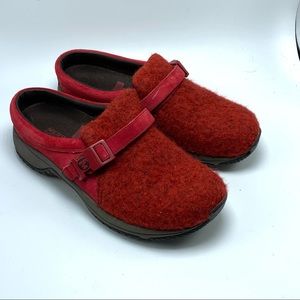Merrell encore groove wool scarlet clog/mule